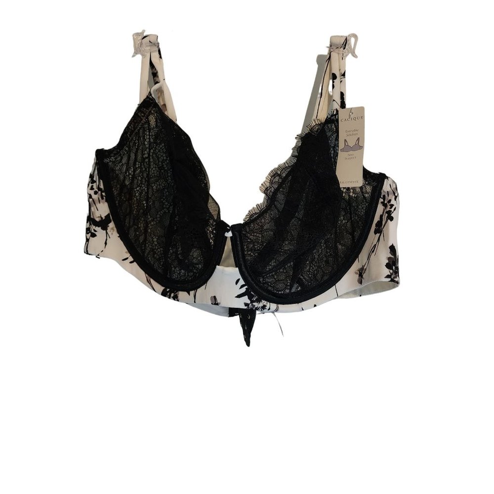 Cacique Balconette lace cup underwire floral Bra NWT womens 42DD